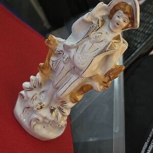 Vintage Victorian Gentleman Porcelain Wall Pocket Vase Made Japan